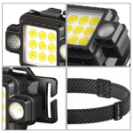 Lanterna de cap LED COB KL 533 5W 1000lm USB magnet