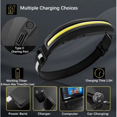 Lanterna de Cap LED COB LX300 Reincarcabila