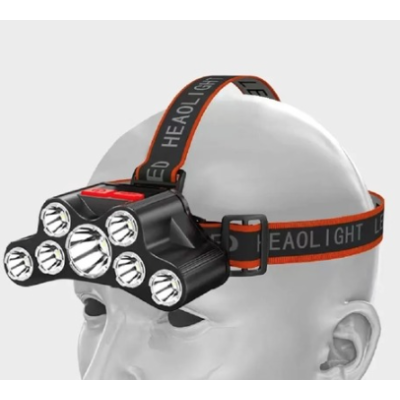 Lanterna de cap T26 cu 7 LED si 4 moduri iluminare USB