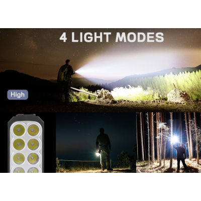 Lanterna de mana 8 LED+COB cu incarcare solara si USB Q SD623