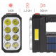 Lanterna de mana 8 LED+COB cu incarcare solara si USB Q SD623