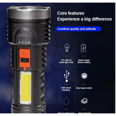 Lanterna de mana BL822 cu incarcare USB si indicator baterie