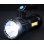 Lanterna de mana cu LED Q LED556 cu 1000 lumeni acumulator integrat lumina laterala COB negru