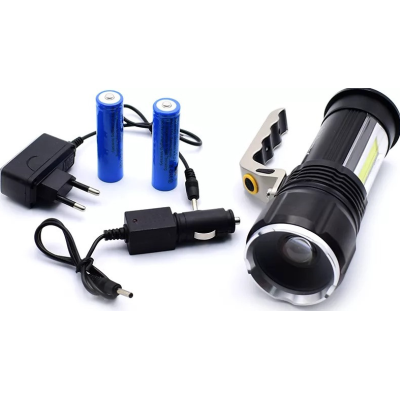 Lanterna de mana cu maner si LED T6, COB lateral