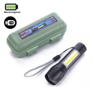 Lanterna de mana T6 C812 in cutie verde T630 cu led COB Lateral