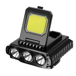 Lanterna frontala LY 801 Cob + 3 Led reglabila neagra