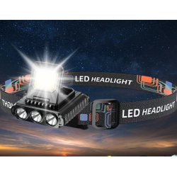 Lanterna frontala LY 801 Cob + 3 Led reglabila neagra