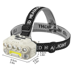 Lanterna HX-817 de cap 5LED+COB Reincarcabila prin USB IPX4 