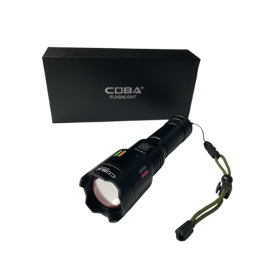 Lanterna LED din aluminiu COBA CB 701 cu baterie 9800mAh incarcare USB Type C 5 moduri de iluminare Lanterna LED din aluminiu COBA CB 701 cu baterie 9800mAh incarcare USB Type C 5 moduri de iluminare