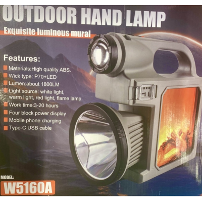 Lanterna LED USB-C Semnalizare Rosie, Decor Semineu W5160A