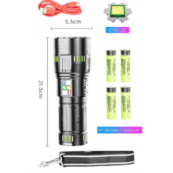 Lanterna profesionala BL G601 putere 300W fiabilitate 4 acumulatori 18650 Incarcare USB 5km Lanterna profesionala BL G601 putere 300W fiabilitate 4 acumulatori 18650 Incarcare USB 5km