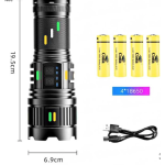 Lanterna profesionala COBA G401Y putere 300W fiabilitate si tehnologie avansata 4 acumulatori 18650 Incarcare USB