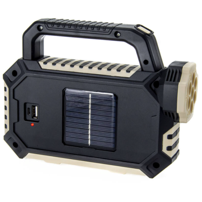 Lanterna solara HS-8029-7-A multifunctionala  cu 3 surse de lumină: 7 LED-uri SMD în față, 54 LED-uri SMS pe lateral, 3 mini panouri LED-uri pe lateral