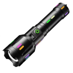 Lanterna tactica LED de mana profesionala X BALOG BL G61 TG  cu afisaj electronic de mare putere aluminiu negru