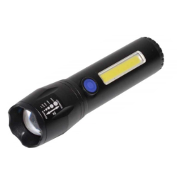 Lanterna TD-C81 cu LED CREE 3 W, LED lateral COB 3 W, acumulator integrat, zoom telescopic