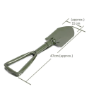 Lopata militara pliabila pentru camping verde cu husa