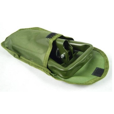 Lopata militara pliabila pentru camping verde cu husa