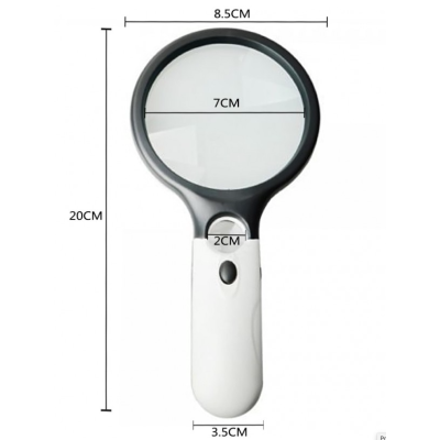 Lupa profesionala cu 3 LED pentru birou cu baterii