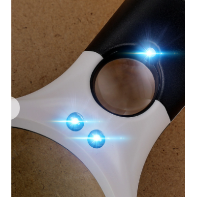 Lupa profesionala cu 3 LED pentru birou cu baterii