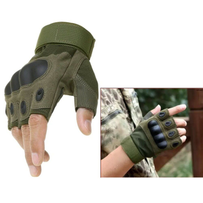 Mănuși de Bicicletă Jumatate de Deget Khaki L sau XL