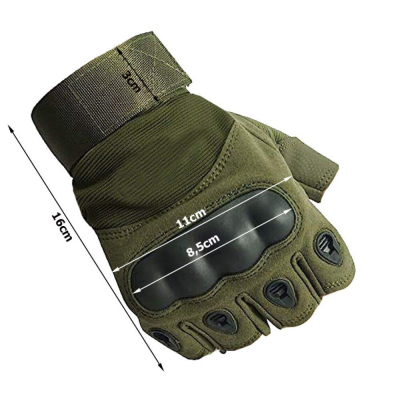 Mănuși de Bicicletă Jumatate de Deget Khaki L sau XL