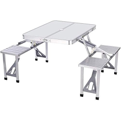 Masa de cafea  4 Scaune din aluminiu pentru camping în aer liber portabila si  pliabila pentru picnic tip valiza