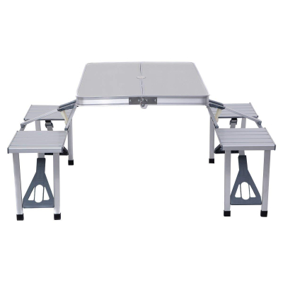 Masa de cafea  4 Scaune din aluminiu pentru camping în aer liber portabila si  pliabila pentru picnic tip valiza