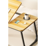 Masa pliabila pentru laptop cu suport pentru pahar reglabila pe inaltime 5 pozitii LEMN NATUR