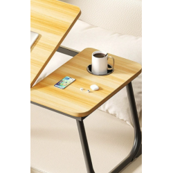 Masa pliabila pentru laptop cu suport pentru pahar reglabila pe inaltime 5 pozitii LEMN NATUR