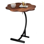 Masuta de cafea tip floare cu picior pentru canapea sau pat culoare maro