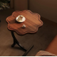 Masuta de cafea tip floare cu picior pentru canapea sau pat culoare maro