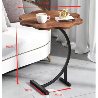 Masuta de cafea tip floare cu picior pentru canapea sau pat culoare maro