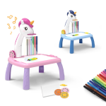 Masuta de desenat UNICORN ALBASTRA cu proiector diapozitive holograme