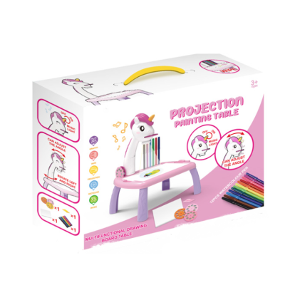 Masuta de desenat UNICORN ROZ cu proiector diapozitive holograme