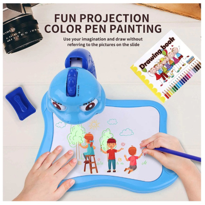 Masuta Pentru Desenat Albastra cu Proiector si Diapozitive  20 x 15 cm