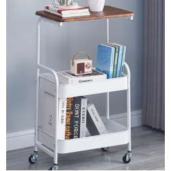 Masuta portabila petru cafea otel carbon 2 polite si cu o masa de lucru ALBA