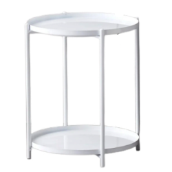 Masuta rotunda pentru cafea din metal 2 nivele 42 x 52 cm ALBA