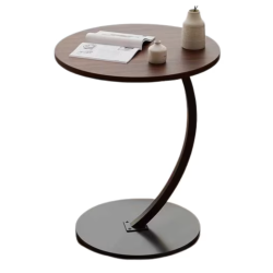 Masuta rotunda pentru cafea MDF cu metal 40 x 62.5 cm maro cu negru