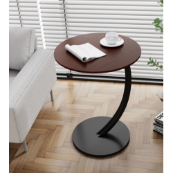 Masuta rotunda pentru cafea MDF cu metal 40 x 62.5 cm maro cu negru