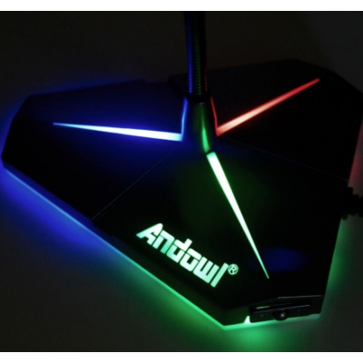 Microfon Gaming Omiredirectional Iluminat RGB Andowl QMC33