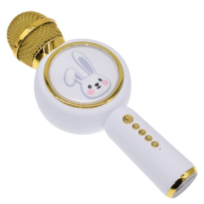 Microfon Karaoke cu Bluetooth pentru copii X6 model IEPURAS Microfon Karaoke cu Bluetooth pentru copii X6 model IEPURAS