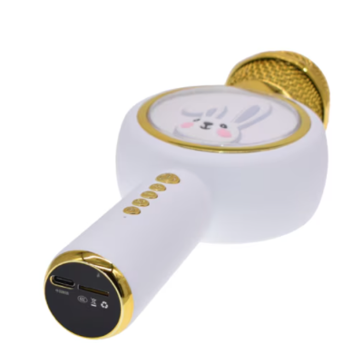 Microfon Karaoke cu Bluetooth pentru copii X6 model IEPURAS Microfon Karaoke cu Bluetooth pentru copii X6 model IEPURAS
