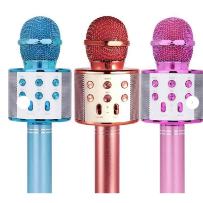 Microfon Karaoke WS 858 cu bluetooth si boxa incorporata