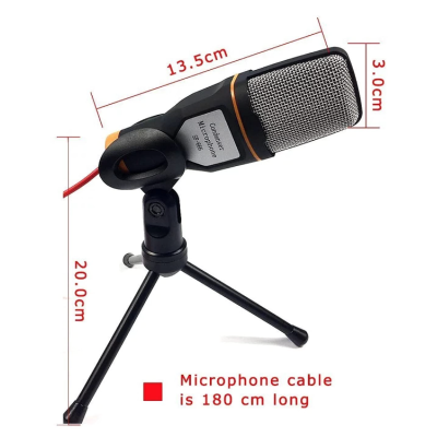 Microfon Profesional SF666 pentru Inregistrare Vocala Si Karaoke Negru