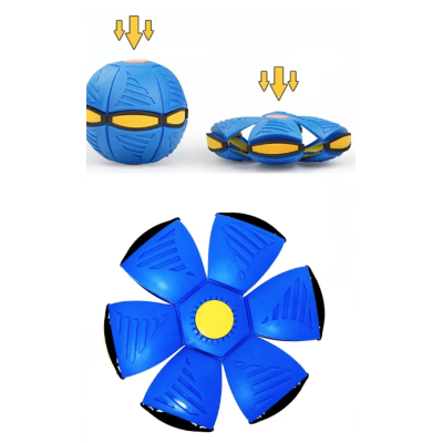 Minge interactiva Blast Ball in forma de Disc cu lumini ALBASTRA