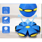 Minge Zburatoare Transformabila in Disc Frisbee 2 moduri de joaca 23 cm ALBASTRA