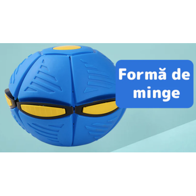 Minge Zburatoare Transformabila in Disc Frisbee 2 moduri de joaca 23 cm ALBASTRA