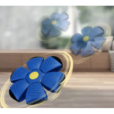 Minge Zburatoare Transformabila in Disc Frisbee 2 moduri de joaca 23 cm ALBASTRA