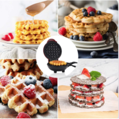 Mini aparat de facut gofre/vafe putere 350W