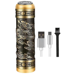 Mini aparat de ras electric reincarcabil cu USB rezistent la apa model Retro 